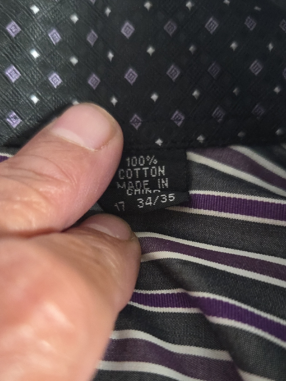 Men's Striped Purple Shirt English Laundry Sz 17 - Picture 6 of 6